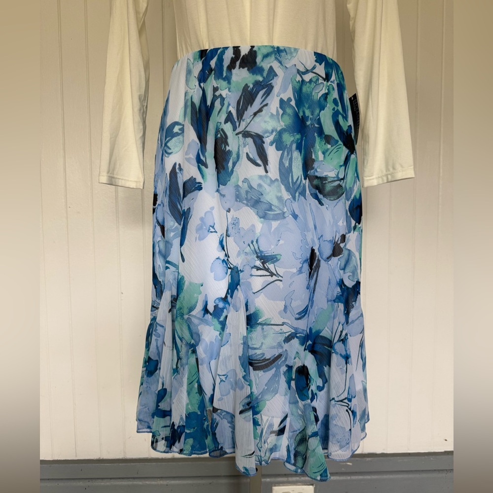 🩶Covington Blue A-Line Midi Skirt for Casual Wear